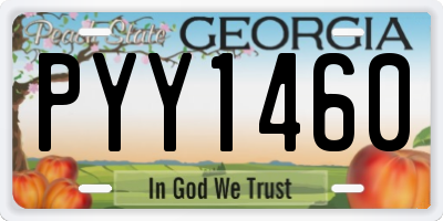 GA license plate PYY1460