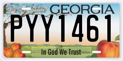 GA license plate PYY1461