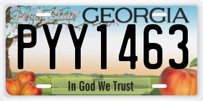 GA license plate PYY1463