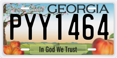 GA license plate PYY1464