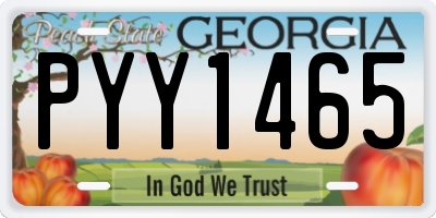 GA license plate PYY1465