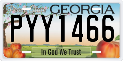 GA license plate PYY1466