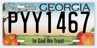 GA license plate PYY1467