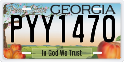 GA license plate PYY1470