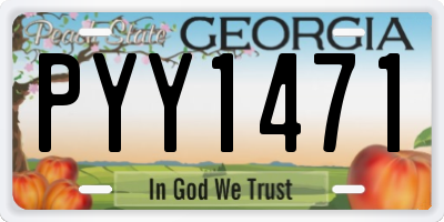 GA license plate PYY1471
