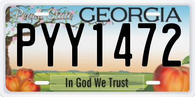 GA license plate PYY1472