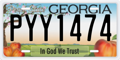 GA license plate PYY1474