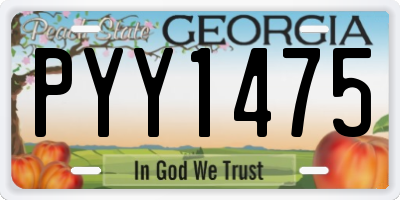 GA license plate PYY1475