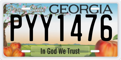 GA license plate PYY1476