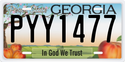 GA license plate PYY1477