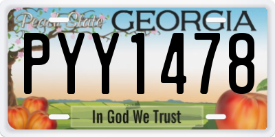 GA license plate PYY1478