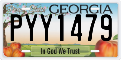 GA license plate PYY1479