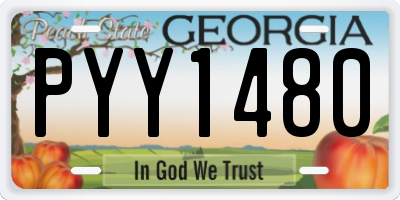 GA license plate PYY1480