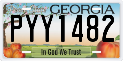 GA license plate PYY1482