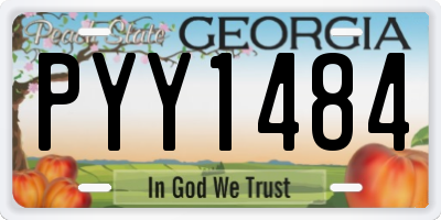 GA license plate PYY1484