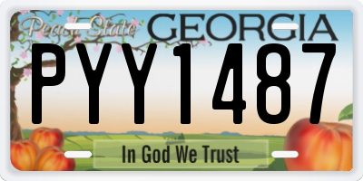 GA license plate PYY1487