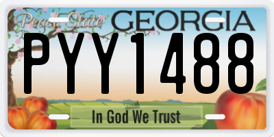 GA license plate PYY1488