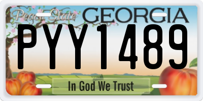 GA license plate PYY1489