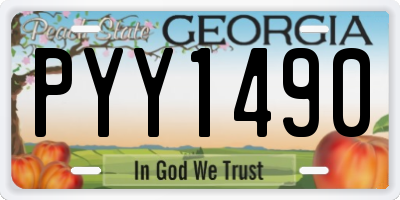 GA license plate PYY1490