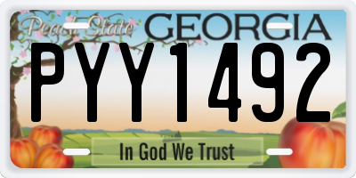 GA license plate PYY1492