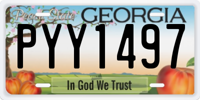 GA license plate PYY1497