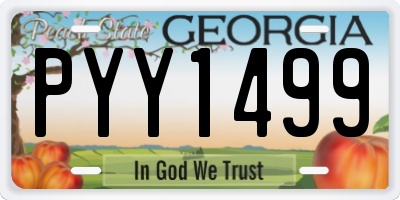 GA license plate PYY1499