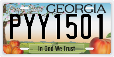 GA license plate PYY1501