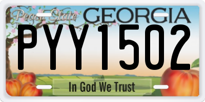 GA license plate PYY1502