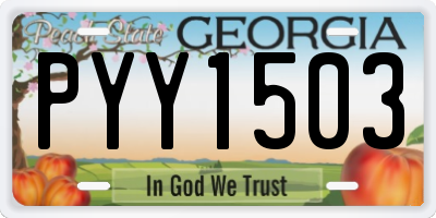 GA license plate PYY1503