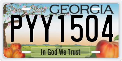 GA license plate PYY1504