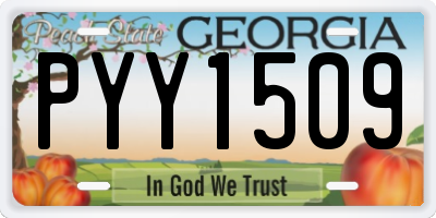 GA license plate PYY1509