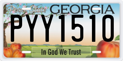GA license plate PYY1510