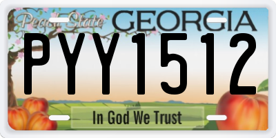 GA license plate PYY1512