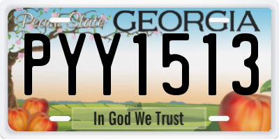 GA license plate PYY1513
