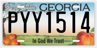 GA license plate PYY1514