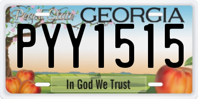 GA license plate PYY1515