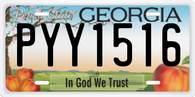 GA license plate PYY1516