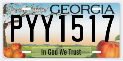 GA license plate PYY1517