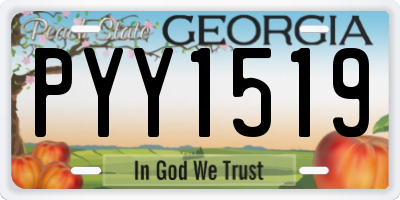 GA license plate PYY1519