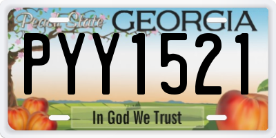 GA license plate PYY1521