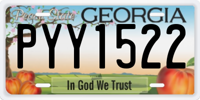 GA license plate PYY1522
