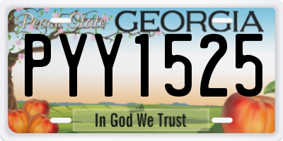 GA license plate PYY1525