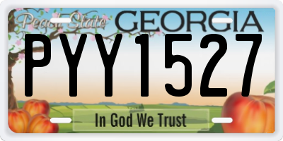GA license plate PYY1527