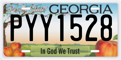 GA license plate PYY1528