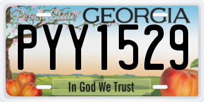 GA license plate PYY1529
