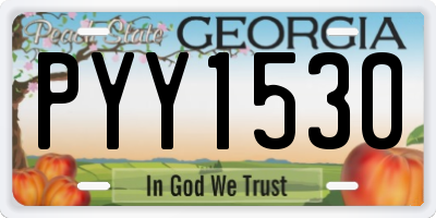 GA license plate PYY1530