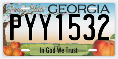 GA license plate PYY1532
