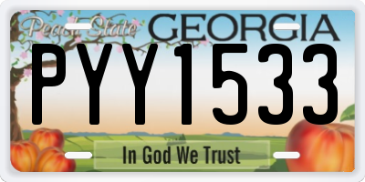 GA license plate PYY1533