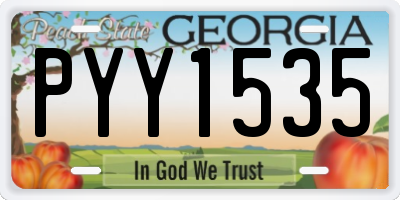 GA license plate PYY1535