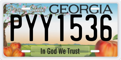 GA license plate PYY1536